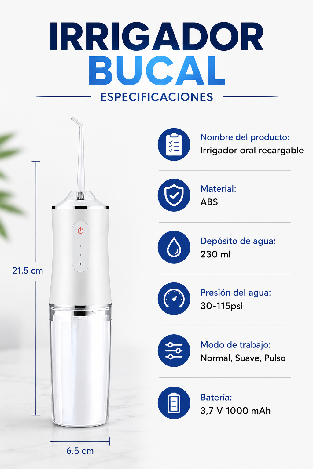 Irrigador Bucal 4 puntas