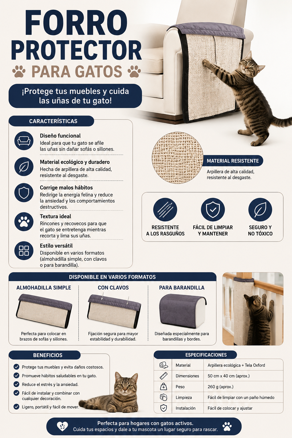 Forro protector para gatos