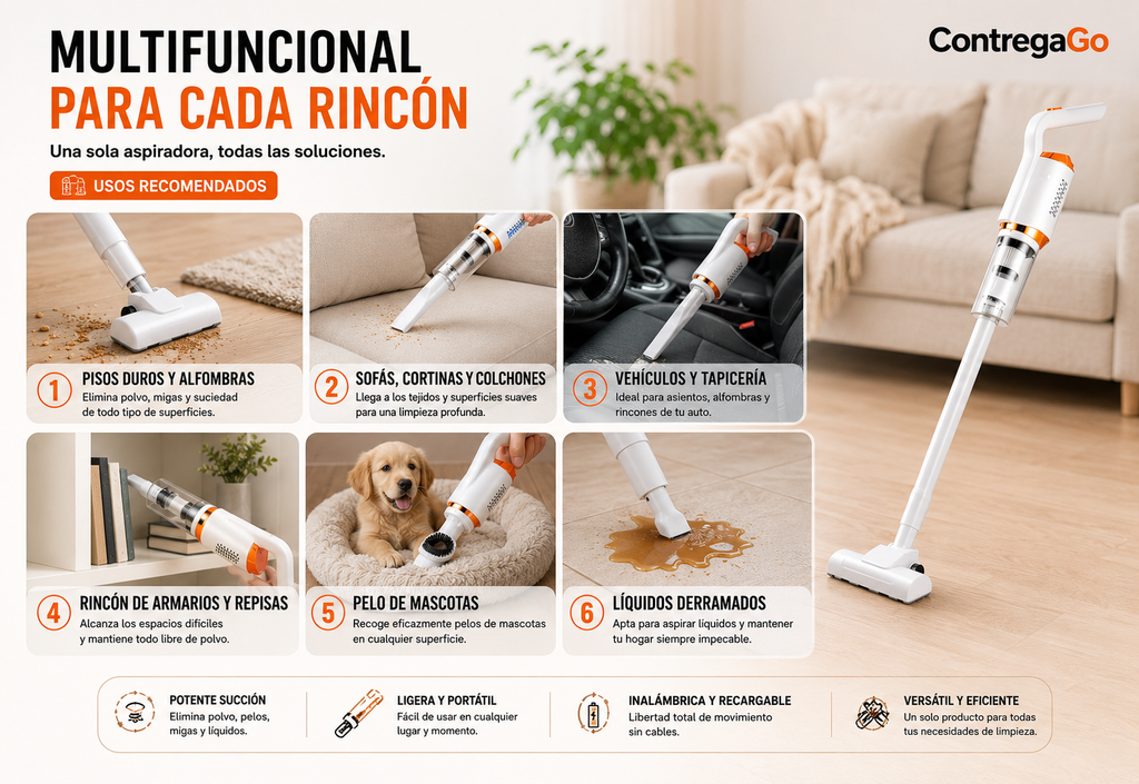 Aspiradora 3 en 1, automática y de mano,