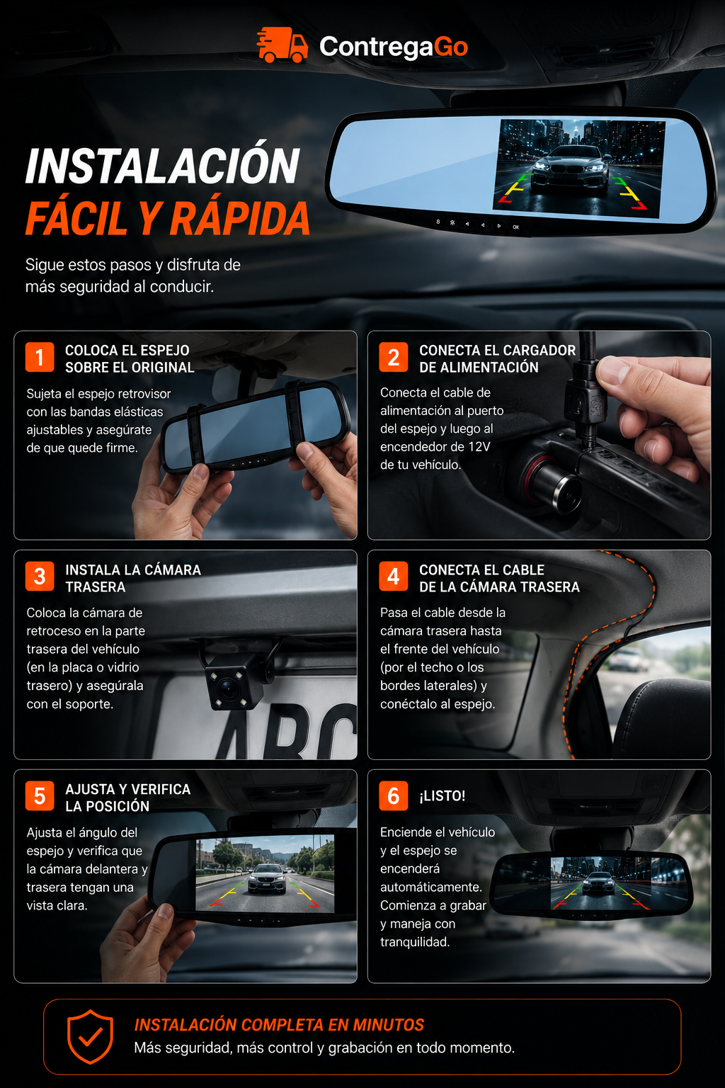 Retrovisor Doble Camara