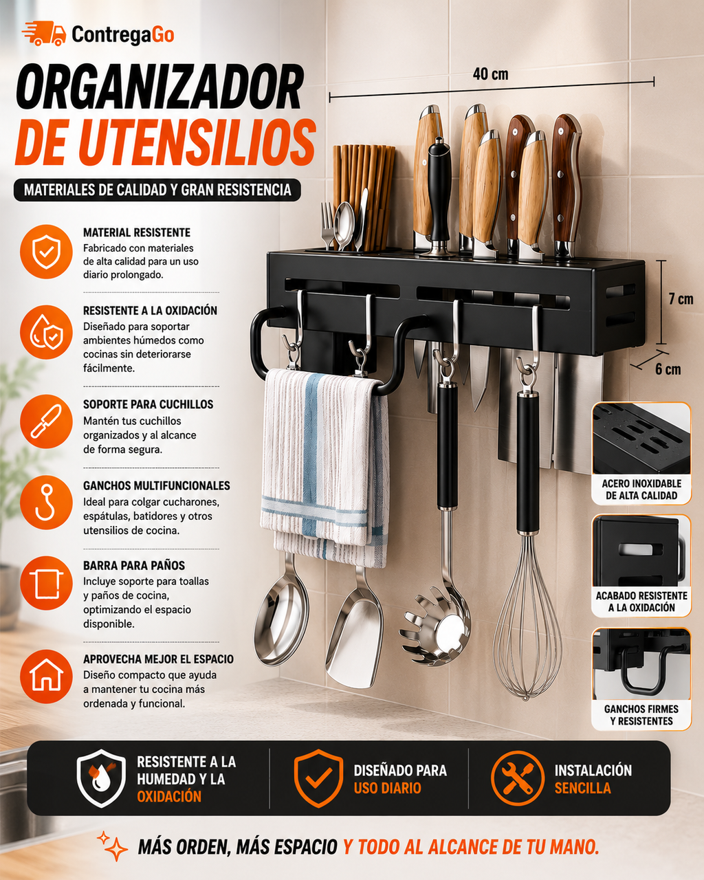 Organizador utensilios de cocina