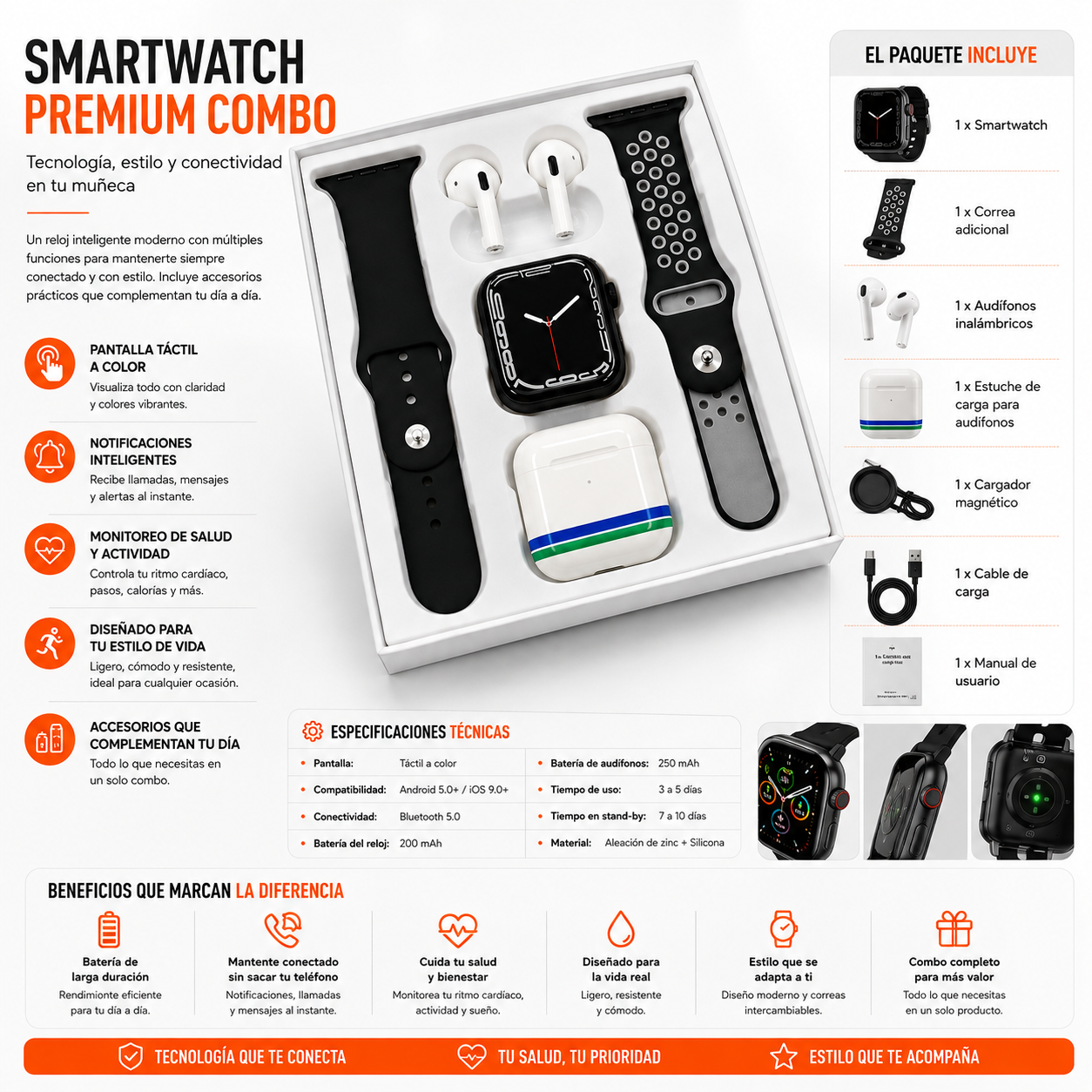 Combo Reloj Watch+ W26